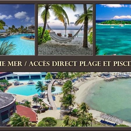 Tres Bel Appartement Avec Vue Mer, Acces Direct A La Plage Et Piscine Surveillee Saint-Francois  Exterior foto
