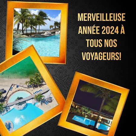 Tres Bel Appartement Avec Vue Mer, Acces Direct A La Plage Et Piscine Surveillee Saint-Francois  Exterior foto